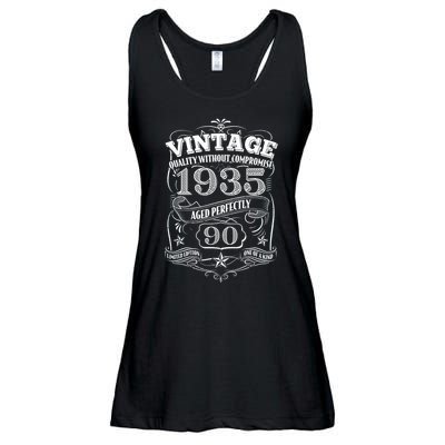 Vintage Quality Without Compromise Age Perfectly 1935 90th Birthday Ladies Essential Flowy Tank
