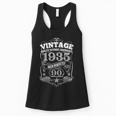 Vintage Quality Without Compromise Age Perfectly 1935 90th Birthday Womens Tank Top
