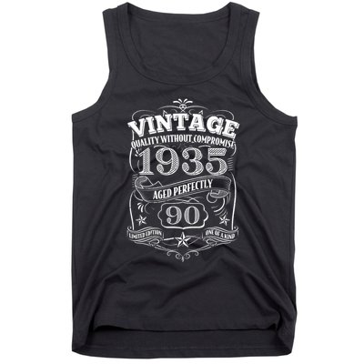 Vintage Quality Without Compromise Age Perfectly 1935 90th Birthday Tank Top