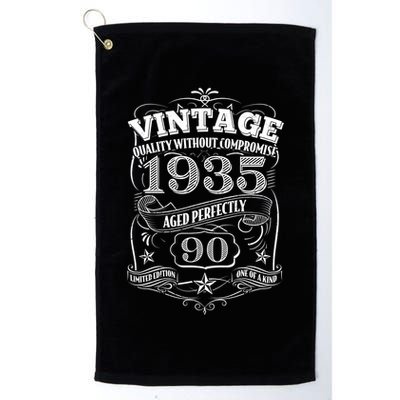 Vintage Quality Without Compromise Age Perfectly 1935 90th Birthday Golf Towel