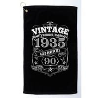 Vintage Quality Without Compromise Age Perfectly 1935 90th Birthday Golf Towel