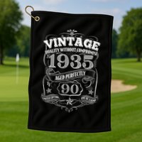Vintage Quality Without Compromise Age Perfectly 1935 90th Birthday Golf Towel