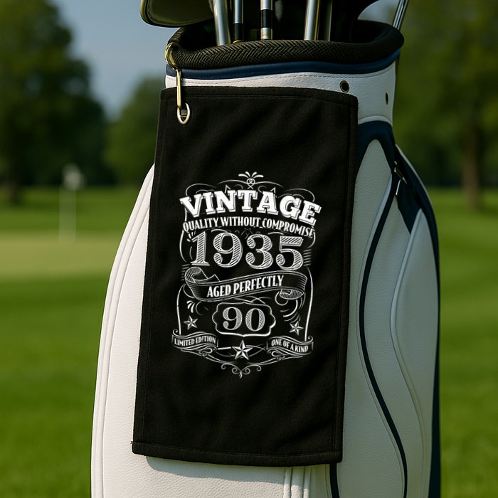 Vintage Quality Without Compromise Age Perfectly 1935 90th Birthday Golf Towel
