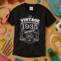Vintage Quality Without Compromise Age Perfectly 1935 90th Birthday Kids T-Shirt