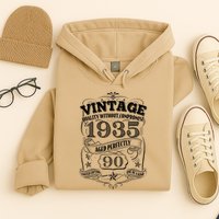 Vintage Quality Without Compromise Age Perfectly 1935 90th Birthday Hoodie