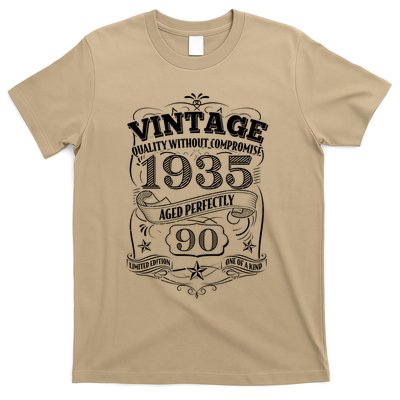 Vintage Quality Without Compromise Age Perfectly 1935 90th Birthday T-Shirt
