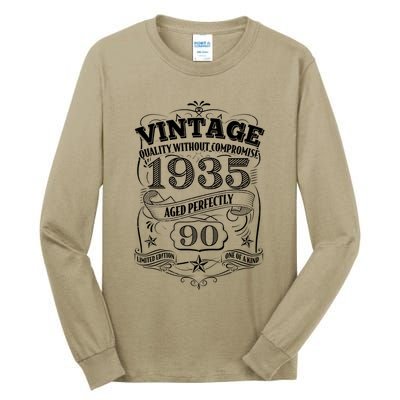 Vintage Quality Without Compromise Age Perfectly 1935 90th Birthday Tall Long Sleeve T-Shirt