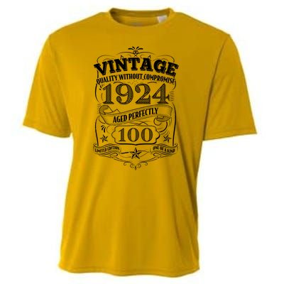 Vintage Quality Without Compromise Age Perfectly 1924 100th Birthday Cooling Performance Crew T-Shirt