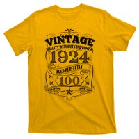 Vintage Quality Without Compromise Age Perfectly 1924 100th Birthday T-Shirt