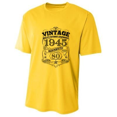 Vintage Quality Without Compromise Age Perfectly 1945 80th Birthday Youth Performance Sprint T-Shirt