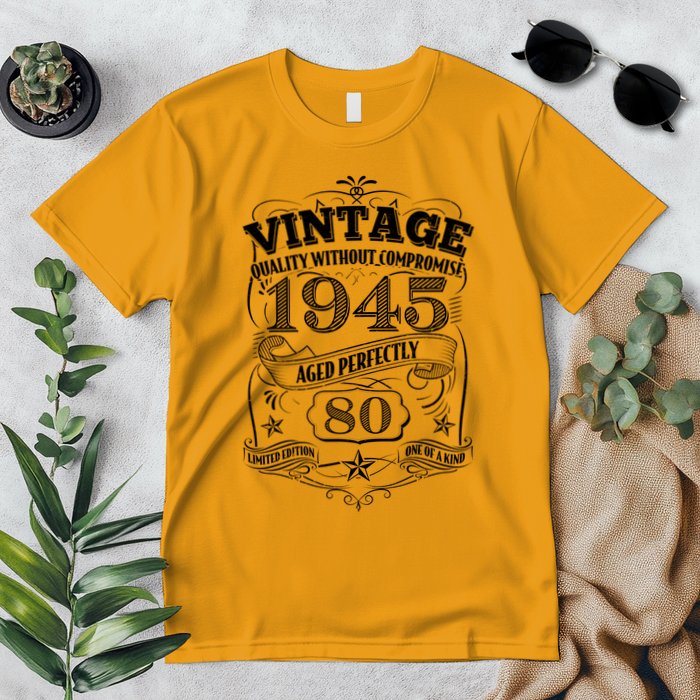 Vintage Quality Without Compromise Age Perfectly 1945 80th Birthday Premium T-Shirt