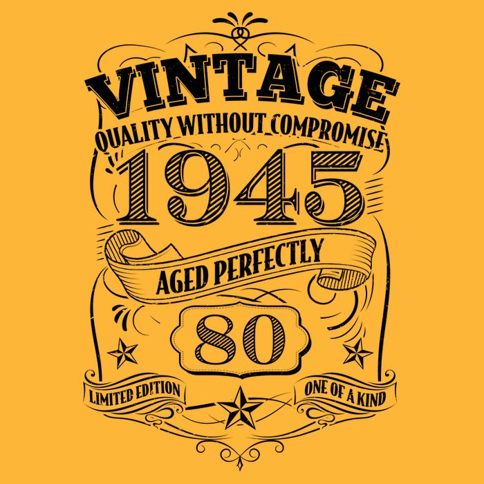 Vintage Quality Without Compromise Age Perfectly 1945 80th Birthday Baby Bodysuit