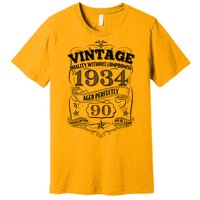 Vintage Quality Without Compromise Age Perfectly 1934 90th Birthday Premium T-Shirt