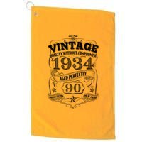 Vintage Quality Without Compromise Age Perfectly 1934 90th Birthday Platinum Collection Golf Towel