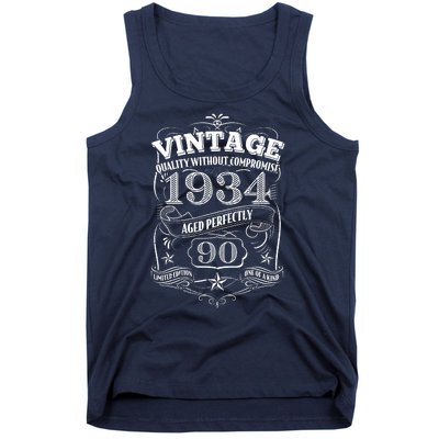 Vintage Quality Without Compromise Age Perfectly 1934 90th Birthday Tank Top