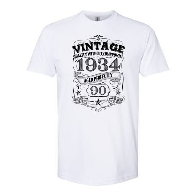 Vintage Quality Without Compromise Age Perfectly 1934 90th Birthday Softstyle® CVC T-Shirt