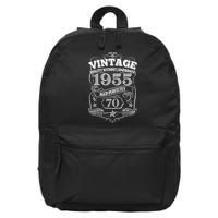 Vintage Quality Without Compromise Age Perfectly 1955 70th Birthday 16 in Basic Backpack