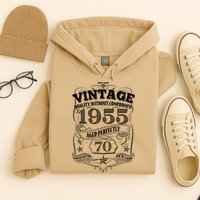 Vintage Quality Without Compromise Age Perfectly 1955 70th Birthday Hoodie