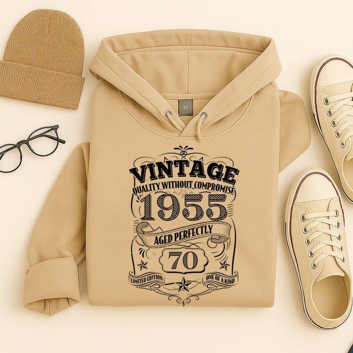Vintage Quality Without Compromise Age Perfectly 1955 70th Birthday Hoodie