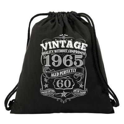 Vintage Quality Without Compromise Age Perfectly 1965 60th Birthday Drawstring Bag