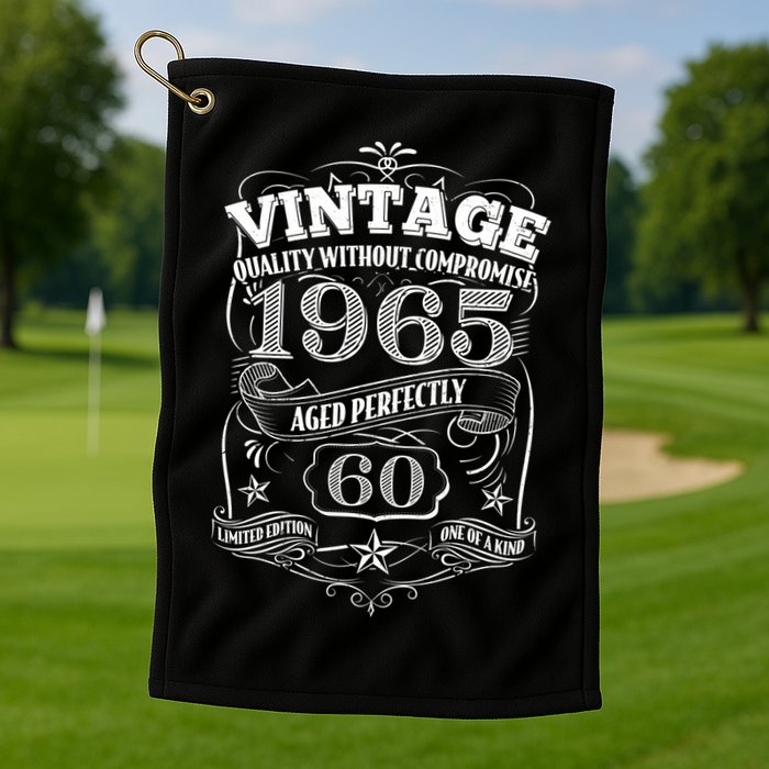 Vintage Quality Without Compromise Age Perfectly 1965 60th Birthday Golf Towel