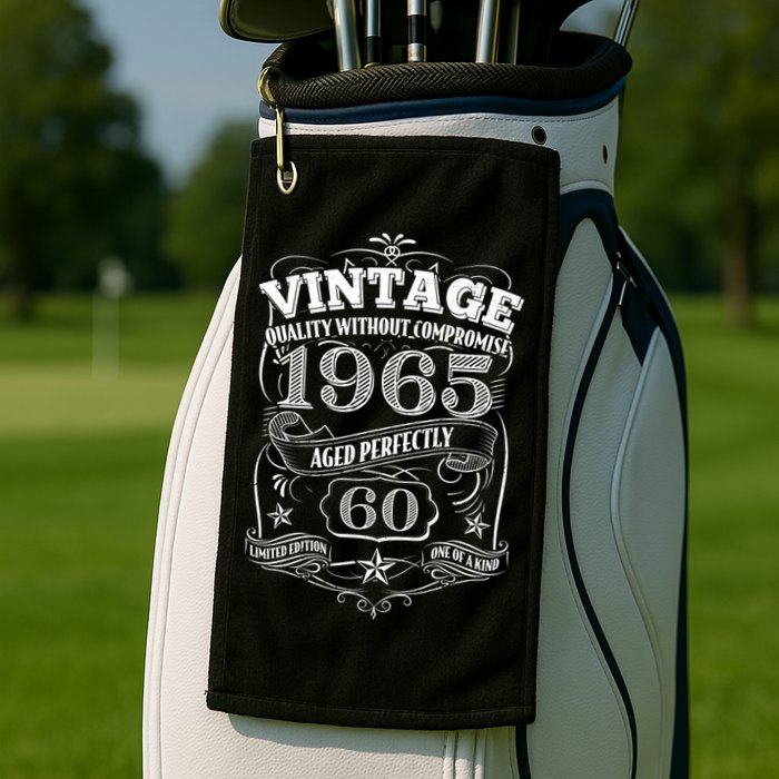 Vintage Quality Without Compromise Age Perfectly 1965 60th Birthday Golf Towel