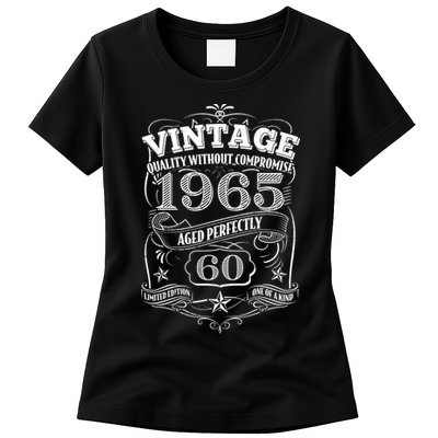 Vintage Quality Without Compromise Age Perfectly 1965 60th Birthday Womens T-Shirt