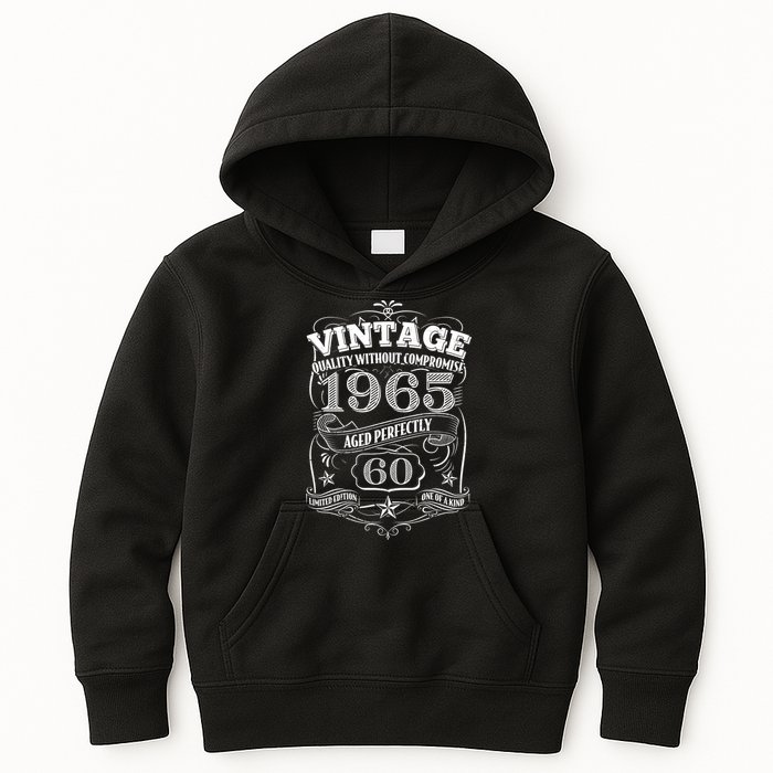 Vintage Quality Without Compromise Age Perfectly 1965 60th Birthday Kids Hoodie