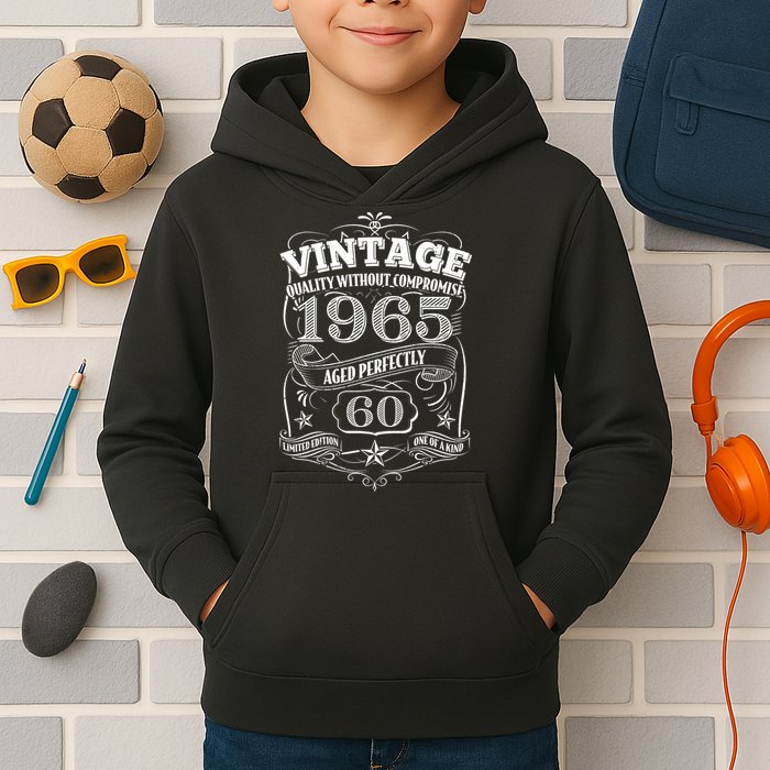 Vintage Quality Without Compromise Age Perfectly 1965 60th Birthday Kids Hoodie