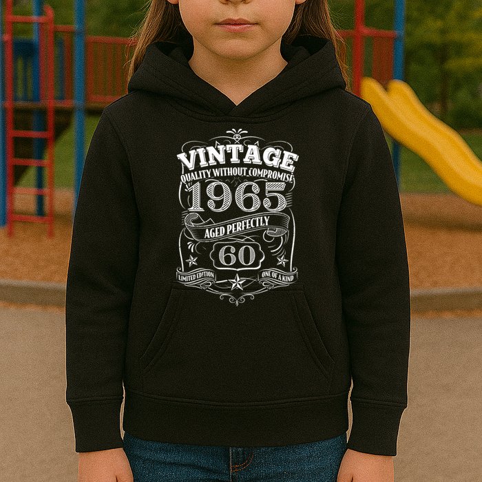 Vintage Quality Without Compromise Age Perfectly 1965 60th Birthday Kids Hoodie