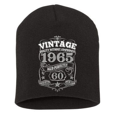 Vintage Quality Without Compromise Age Perfectly 1965 60th Birthday Short Acrylic Beanie