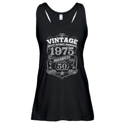 Vintage Quality Without Compromise Age Perfectly 1975 50th Birthday Ladies Essential Flowy Tank