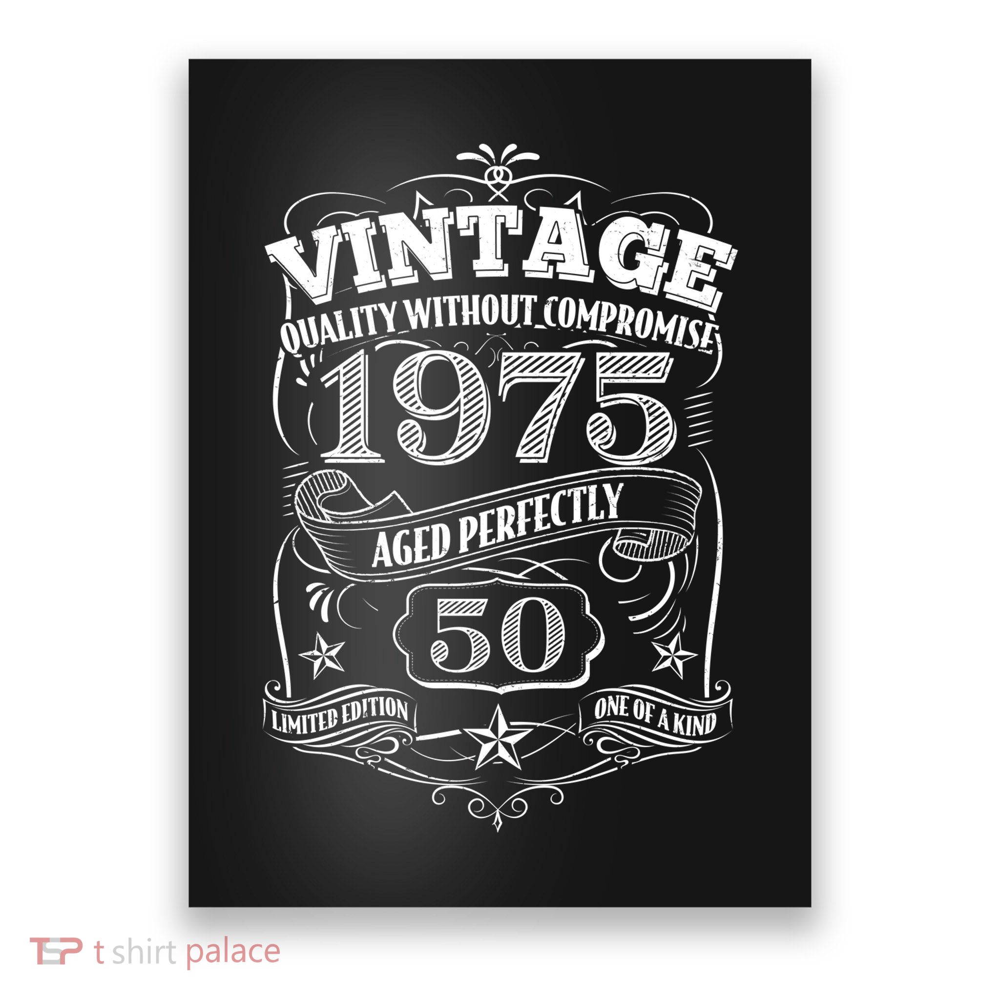 Vintage Quality Without Compromise Age Perfectly 1975 50th Birthday Poster