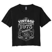 Vintage Quality Without Compromise Age Perfectly 1975 50th Birthday Crop Top
