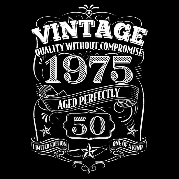 Vintage Quality Without Compromise Age Perfectly 1975 50th Birthday Womens T-Shirt