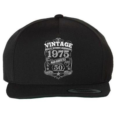Vintage Quality Without Compromise Age Perfectly 1975 50th Birthday Wool Snapback Cap