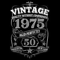 Vintage Quality Without Compromise Age Perfectly 1975 50th Birthday Wool Snapback Cap
