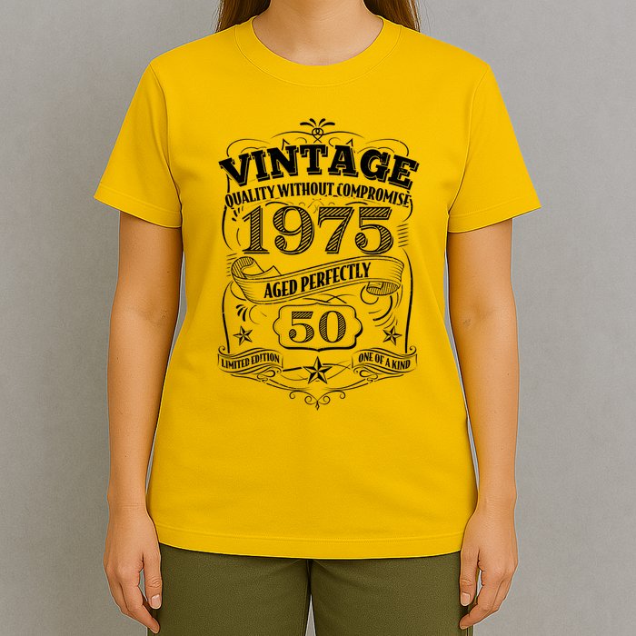 Vintage Quality Without Compromise Age Perfectly 1975 50th Birthday T-Shirt