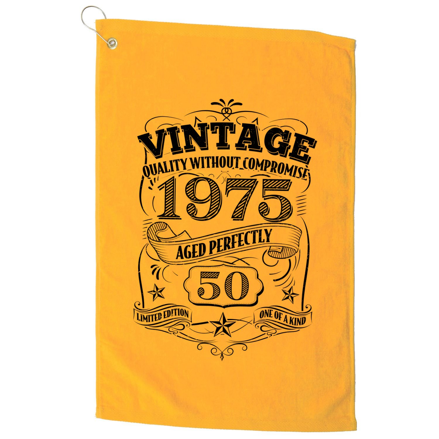 Vintage Quality Without Compromise Age Perfectly 1975 50th Birthday Golf Towel