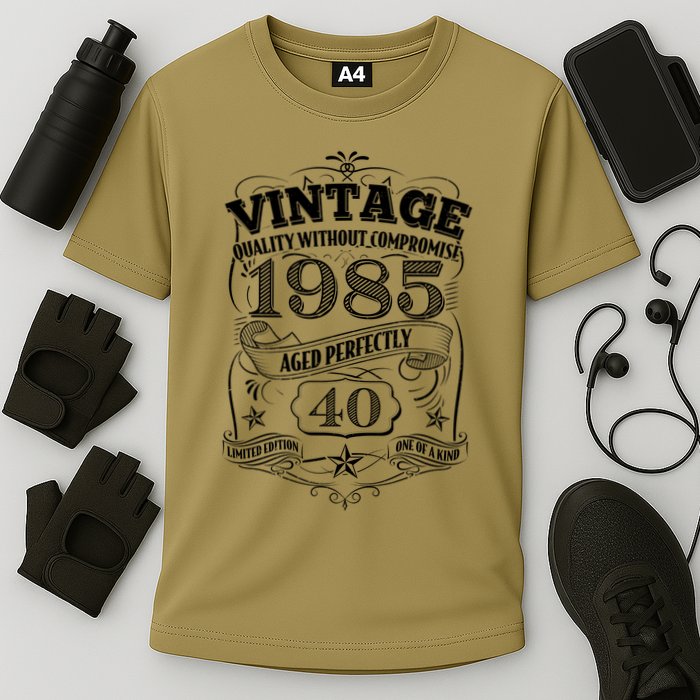 Vintage Quality Without Compromise Age Perfectly 1985 40th Birthday Performance Shirt