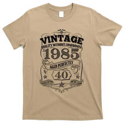 Vintage Quality Without Compromise Age Perfectly 1985 40th Birthday T-Shirt
