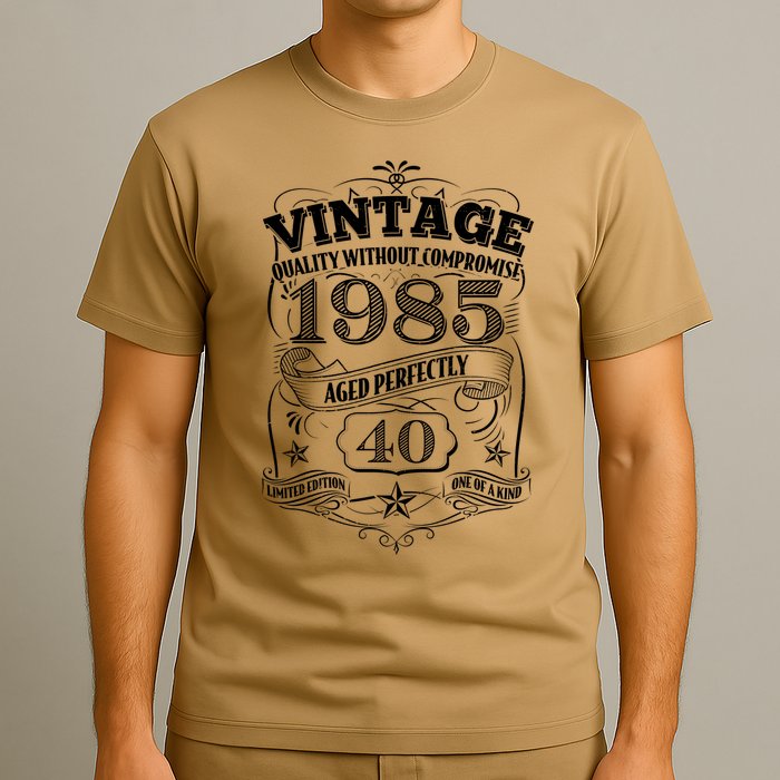 Vintage Quality Without Compromise Age Perfectly 1985 40th Birthday T-Shirt