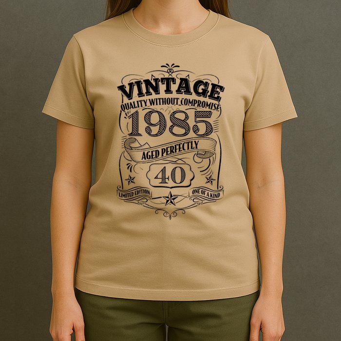 Vintage Quality Without Compromise Age Perfectly 1985 40th Birthday T-Shirt