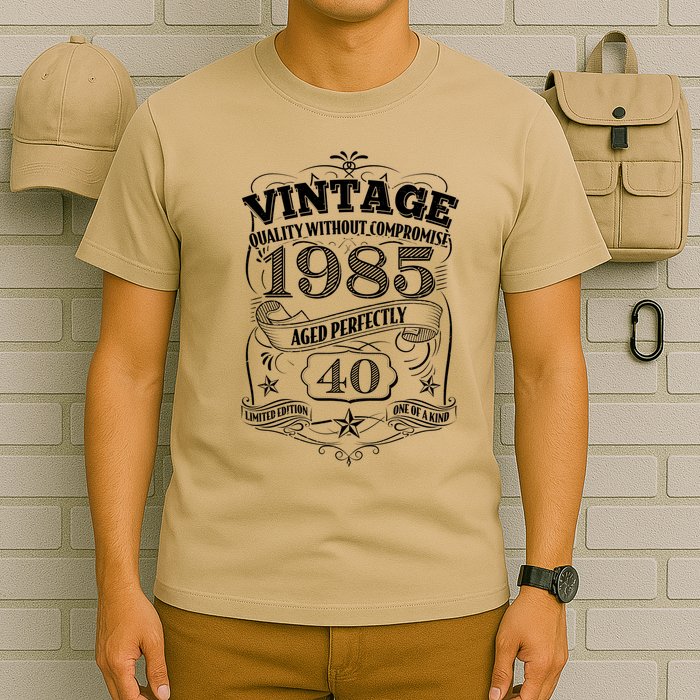 Vintage Quality Without Compromise Age Perfectly 1985 40th Birthday T-Shirt