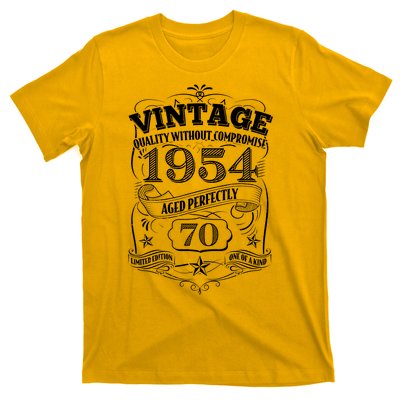 Vintage Quality Without Compromise Age Perfectly 1954 70th Birthday T-Shirt