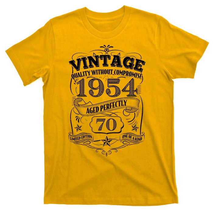 Vintage Quality Without Compromise Age Perfectly 1954 70th Birthday T-Shirt