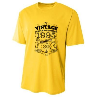 Vintage Quality Without Compromise Age Perfectly 1995 30th Birthday Youth Performance Sprint T-Shirt