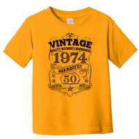 Vintage Quality Without Compromise Age Perfectly 1974 50th Birthday Toddler T-Shirt