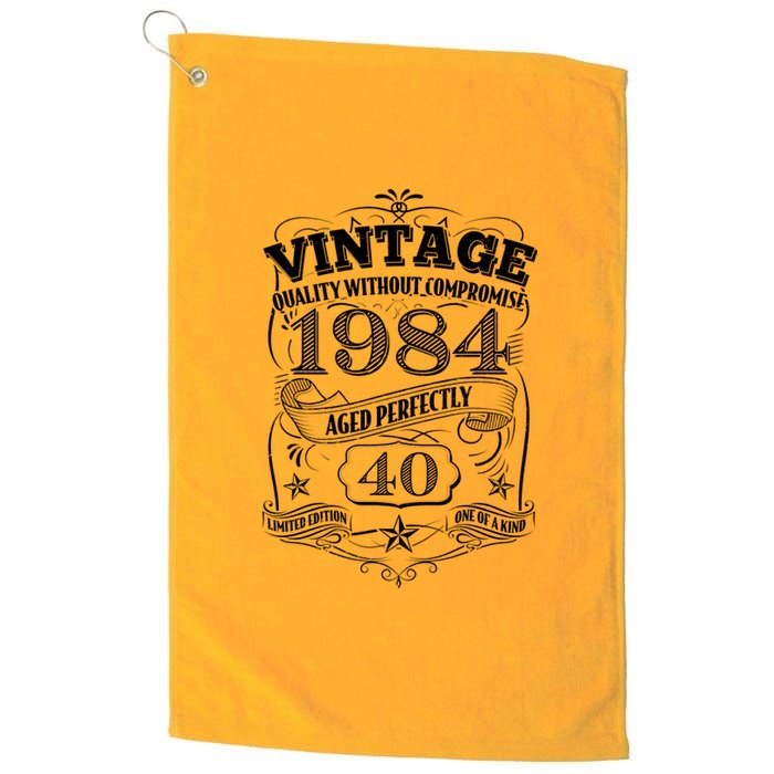 Vintage Quality Without Compromise Age Perfectly 1984 40th Birthday Platinum Collection Golf Towel