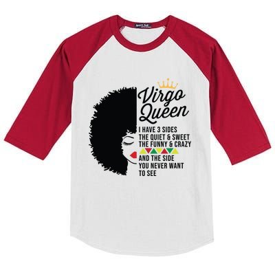 Virgo Queen Zodiac Personality Qualities Black Gift Kids Colorblock Raglan Jersey